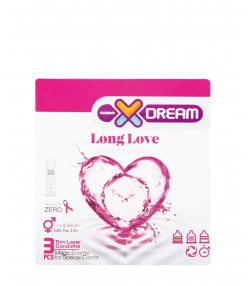 کاندوم لذت طولانی خاردار ایکس دریم XDream مدل Long Love بسته 3 عددی