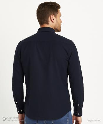 پيراهن آستين بلند مردانه سايز بزرگ برند پي لس كد AM4488