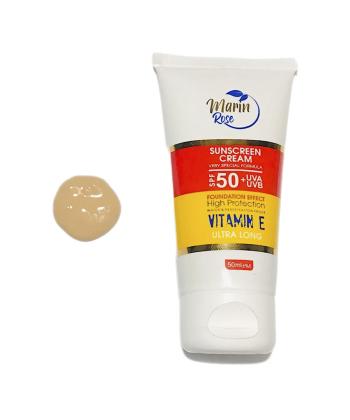 کرم ضد آفتاب رنگی با SPF50 مناسب انواع پوست مارین رز حجم 50 میلی لیتر