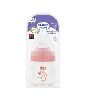 شيشه شير وي كر مدل پيركس دهانه عريض حجم 100 ميلي ليتر طرح كد B308