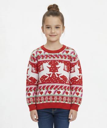 پليور بافت دخترانه باني نو طرح جاجيمي pony