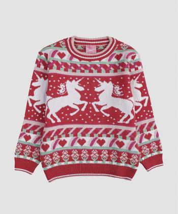 پليور بافت دخترانه باني نو طرح جاجيمي pony