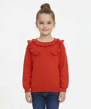 پليور بافت دخترانه باني نو طرح يقه دراپه