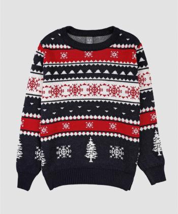 پليور بافت پسرانه باني نو طرح كاج و برف