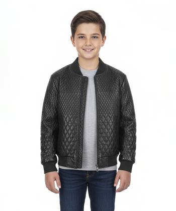 کت پسرانه چرم طبیعی نوین چرم Novin Leather مدل هیمن