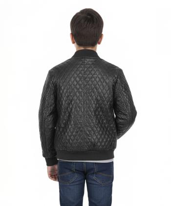 کت پسرانه چرم طبیعی نوین چرم Novin Leather مدل هیمن