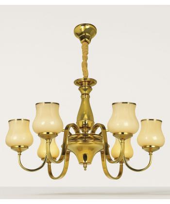 لوستر شش شعله چشمه نور کد N2414/6 طلایی