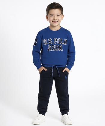 ست سویشرت و شلوار کتان پسرانه یو اس پولو کیدز مدل 4032C1