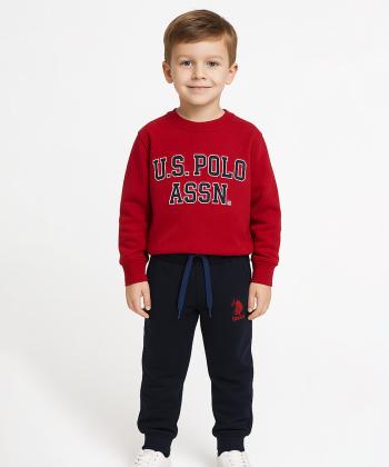 ست سویشرت و شلوار کتان پسرانه یو اس پولو کیدز مدل 4032C1