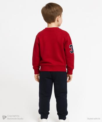 ست سویشرت و شلوار کتان پسرانه یو اس پولو کیدز مدل 4032C1