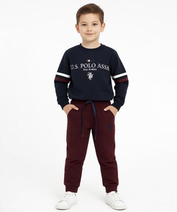 ست سویشرت و شلوار کتان پسرانه یو اس پولو کیدز مدل 4032C3