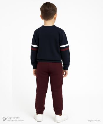 ست سویشرت و شلوار کتان پسرانه یو اس پولو کیدز مدل 4032C3