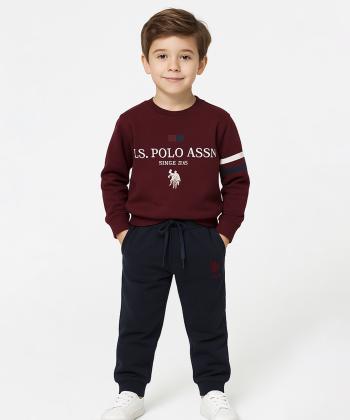 ست سویشرت و شلوار کتان پسرانه یو اس پولو کیدز مدل 4032C3