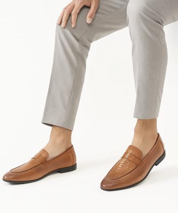 کفش کالج چرم طبیعی مردانه مارال چرم مدل 2019001002