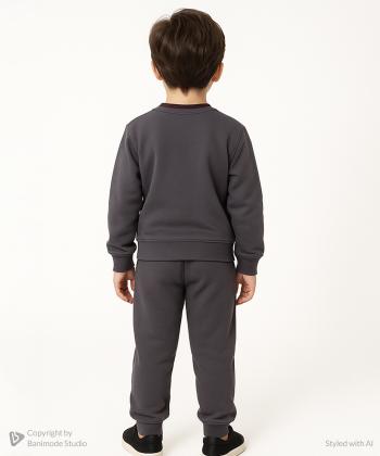 ست سویشرت و شلوار نخی پسرانه یو اس پولو کیدز مدل 4032C2