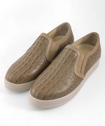 كفش کالج زنانه چرم طبيعي زنانه منط مدل z249