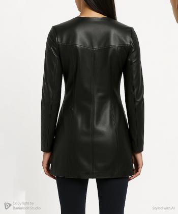 مانتو زنانه چرم طبيعي مونو مدل B0003