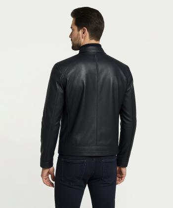 کاپشن مردانه چرم طبیعی مونو مدل K0008