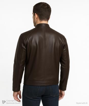 کاپشن مردانه چرم طبیعی مونو مدل K0008