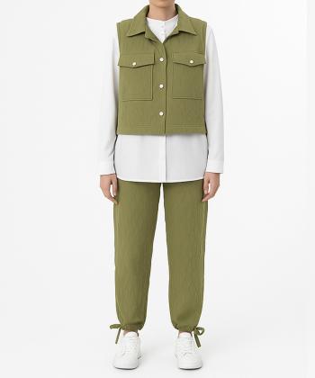 ست جليقه، شلوار و شوميز زنانه الوژ استايل كد 5w12131259