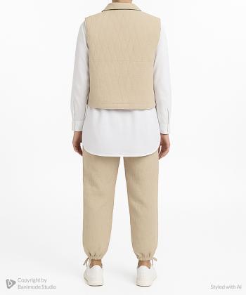 ست جليقه، شلوار و شوميز زنانه الوژ استايل كد 5w12131259