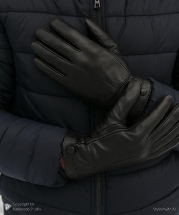 دستكش مردانه چرم طبيعي مونو مدل R0034