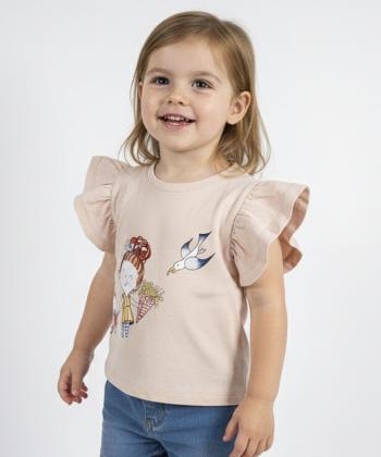 تیشرت آستین حلقه ای دخترانه ملورینا مدل 8150