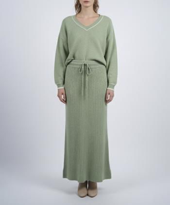 ست پلیور و دامن زنانه پینکی مدل 6609