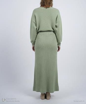 ست پلیور و دامن زنانه پینکی مدل 6609