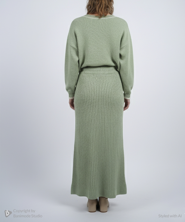 ست پلیور و دامن زنانه پینکی مدل 6609