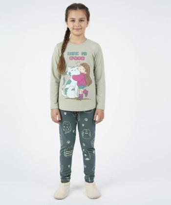 ست تیشرت و شلوار دخترانه سه دو مدل 6WK37NT2431