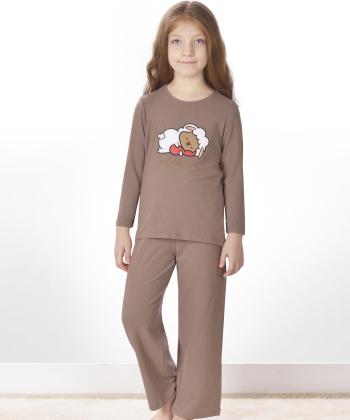 ست تیشرت و شلوار نخی دخترانه ناربن مدل KS1691