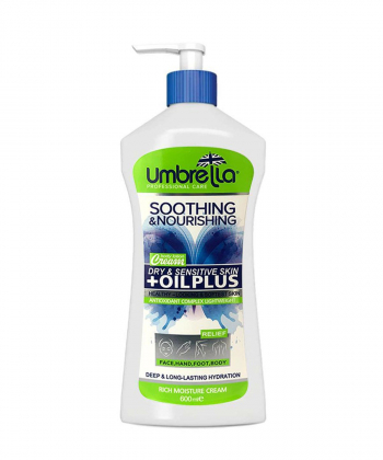 کرم پمپی مرطوب کننده مخصوص پوست های خشک آمبرلا Umbrella مدل Oil Plus حجم 600 میلی لیتر