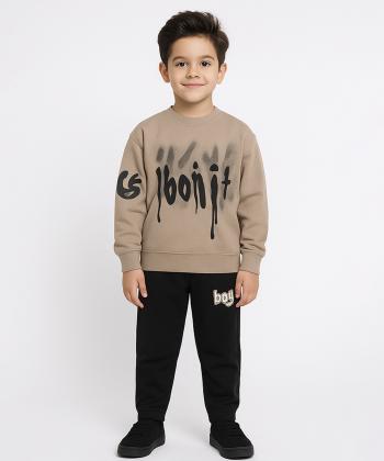 سویشرت و شلوار نخ پنبه پسرانه مندوست مدل 10790