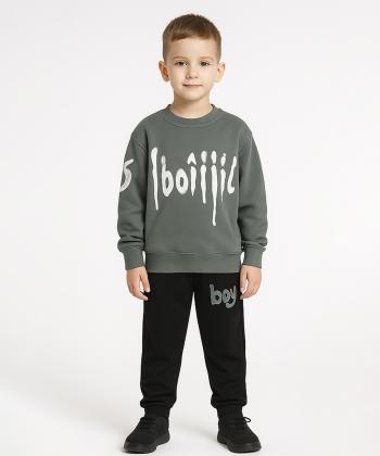 سویشرت و شلوار نخ پنبه پسرانه مندوست مدل 10790