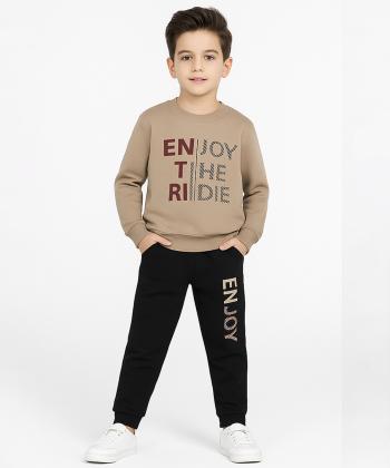 سویشرت و شلوار نخ پنبه پسرانه مندوست مدل 10791