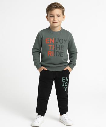 سویشرت و شلوار نخ پنبه پسرانه مندوست مدل 10791