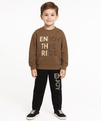 سویشرت و شلوار نخ پنبه پسرانه مندوست مدل 10791