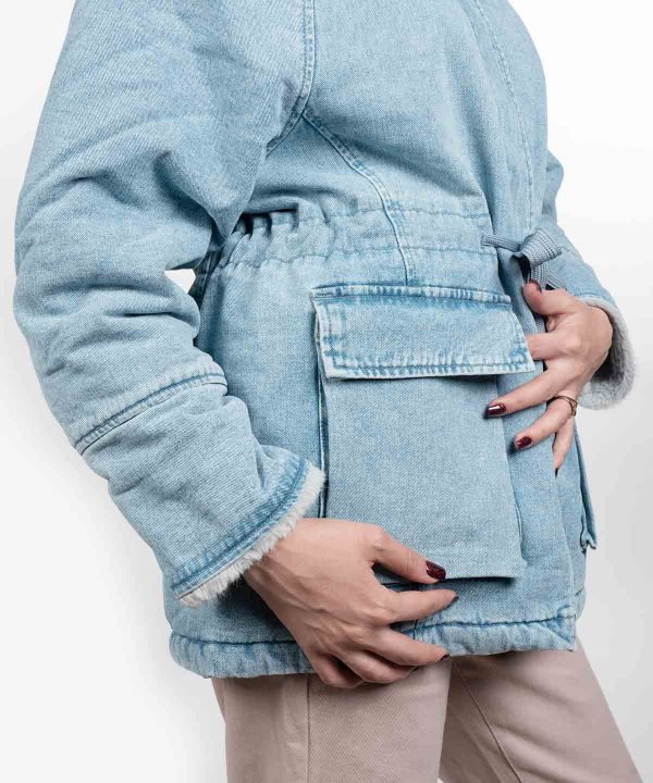 کاپشن جین زنانه خزدار جین وست Jeanswest کد 94222551