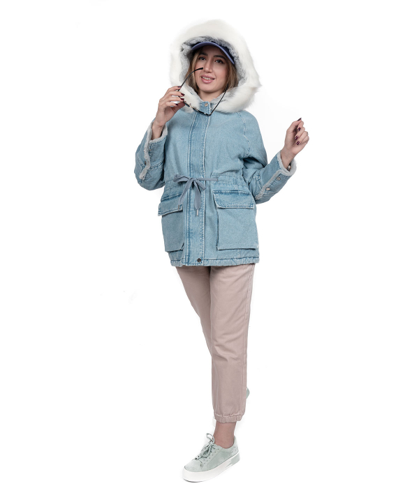 کاپشن جین زنانه خزدار جین وست Jeanswest کد 94222551