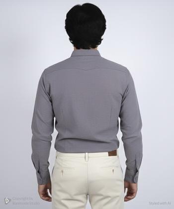 پیراهن آستین بلند مردانه پی لس مدل AM4467