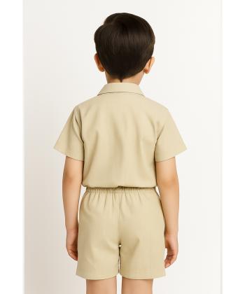 ست تیشرت و شلوارک نخی پسرانه مادر مدل MA27