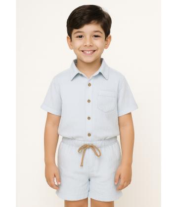 ست تیشرت و شلوارک نخی پسرانه مادر مدل MA27