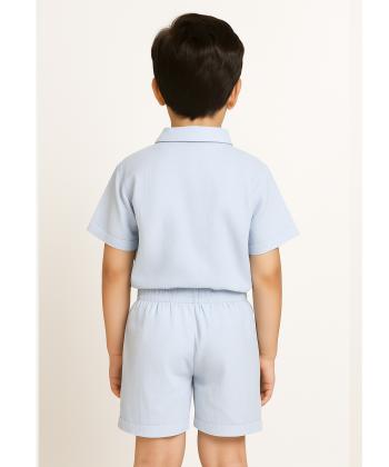 ست تیشرت و شلوارک نخی پسرانه مادر مدل MA27