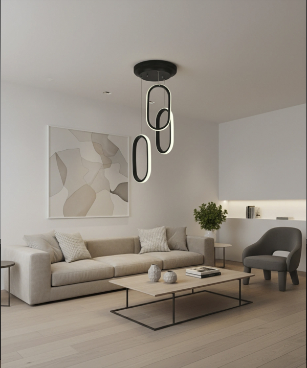 چراغ آویز 3 شعله چشمه نور کد L6407/3BK
