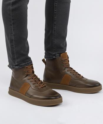 نیم بوت چرم طبیعی مردانه بالون مدل j18