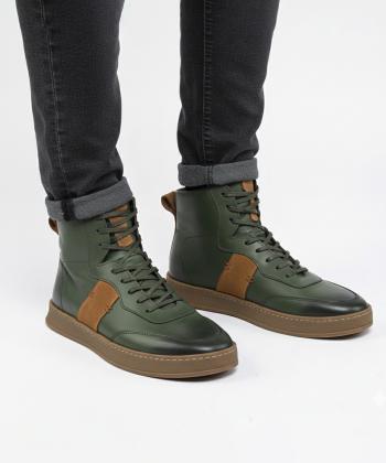 نیم بوت چرم طبیعی مردانه بالون مدل j18