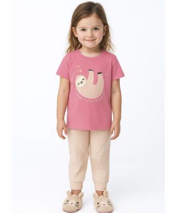 ست تیشرت و شلوار نخی دخترانه مادر مدل Mitil