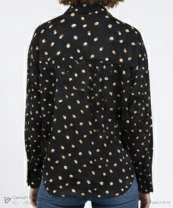 شومیز ساتن آستین بلند زنانه گل شه مدل 20524