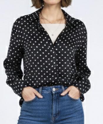 شومیز ساتن آستین بلند زنانه گل شه مدل 20524